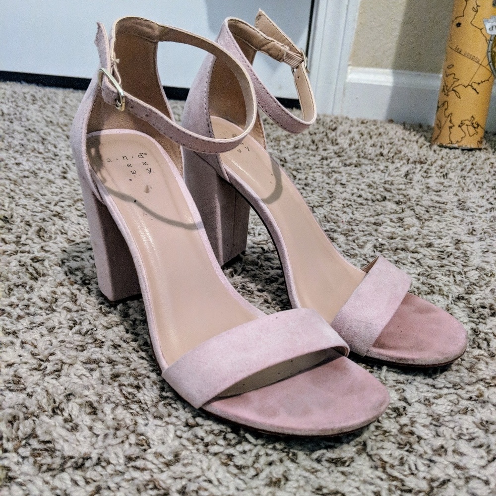 Blush Block Heels